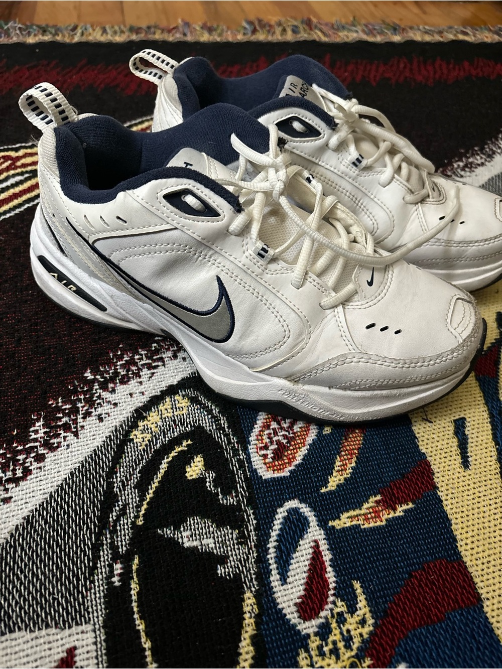 Nike Air Monarch IV White Navy Men’s Size 8.5